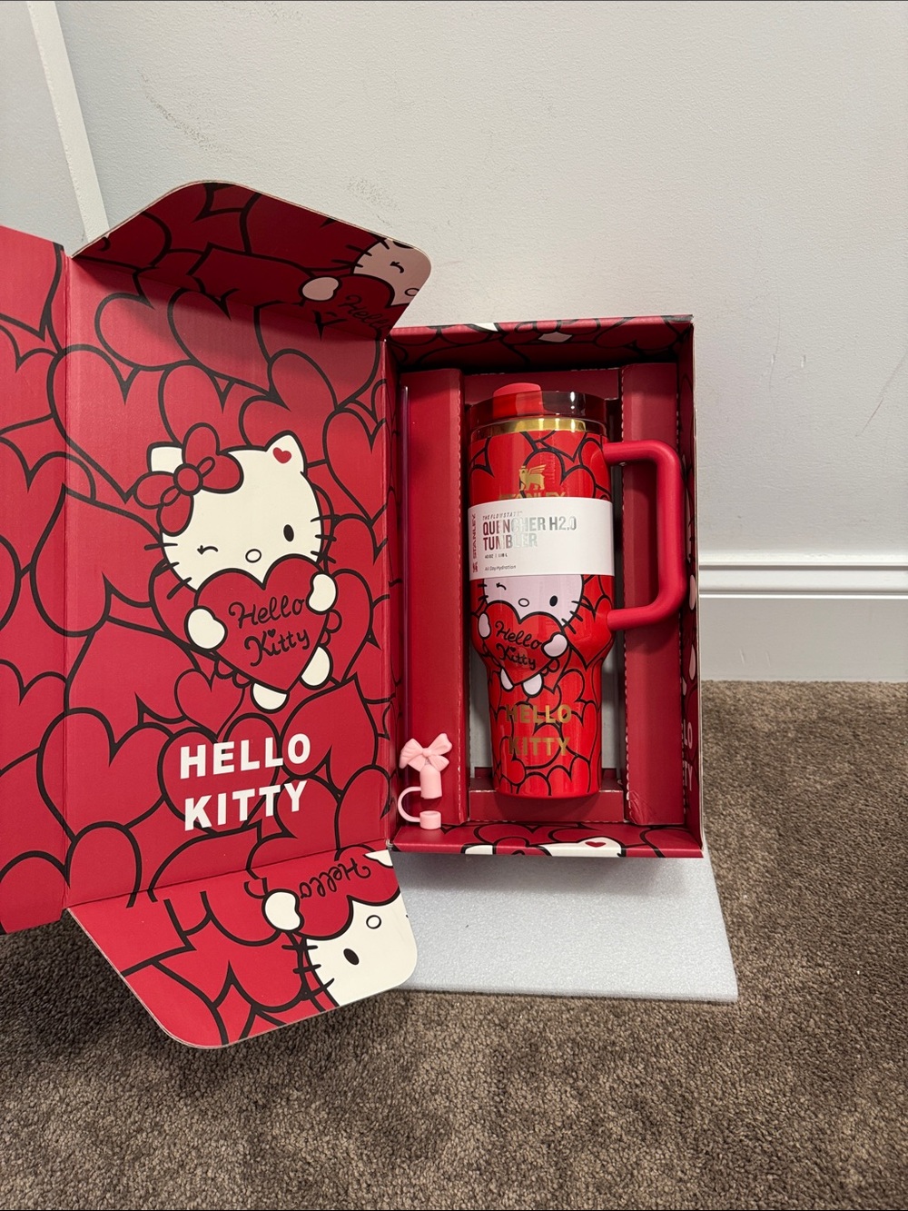 Stanley x hello kitty x loveshack fancy 40oz water bottle tumbler NIB